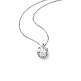 Diamond Solitaire Pendant, .24 Carat, 14K White Gold