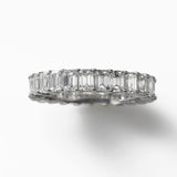 Emerald Cut Diamond Eternity Band, 4 Carats, Platinum