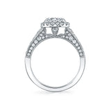 Vintage Halo Style Diamond Ring Mounting by Sylvie, 14K White Gold
