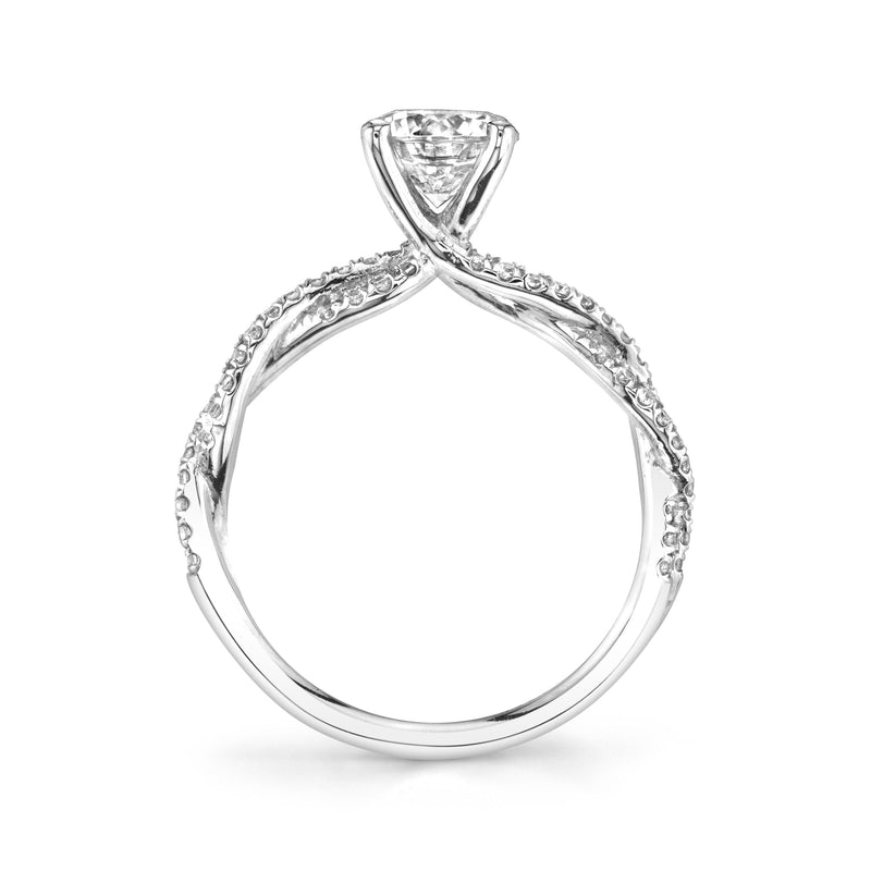 Ring Mounting with Twist Design by Sylvie, 14K White Gold