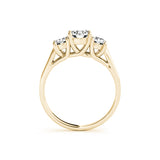 Three Stone Diamond Ring Mounting, 14K Yellow Gold