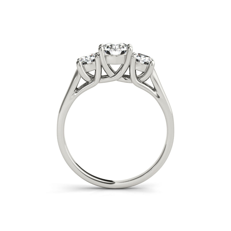 Three Stone Diamond Ring Mounting, 14K White Gold