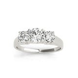 Three Stone Diamond Ring Mounting, 14K White Gold