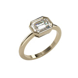 Emerald Cut Diamond Engagement Ring, 1.23 Carats, 14K Yellow Gold