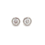 Bezel Set Diamond Studs, .20 Carat, 14K White Gold