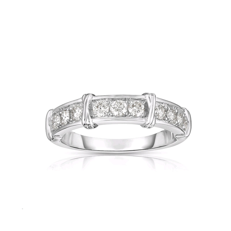 Sectioned Diamond Band, 14K White Gold