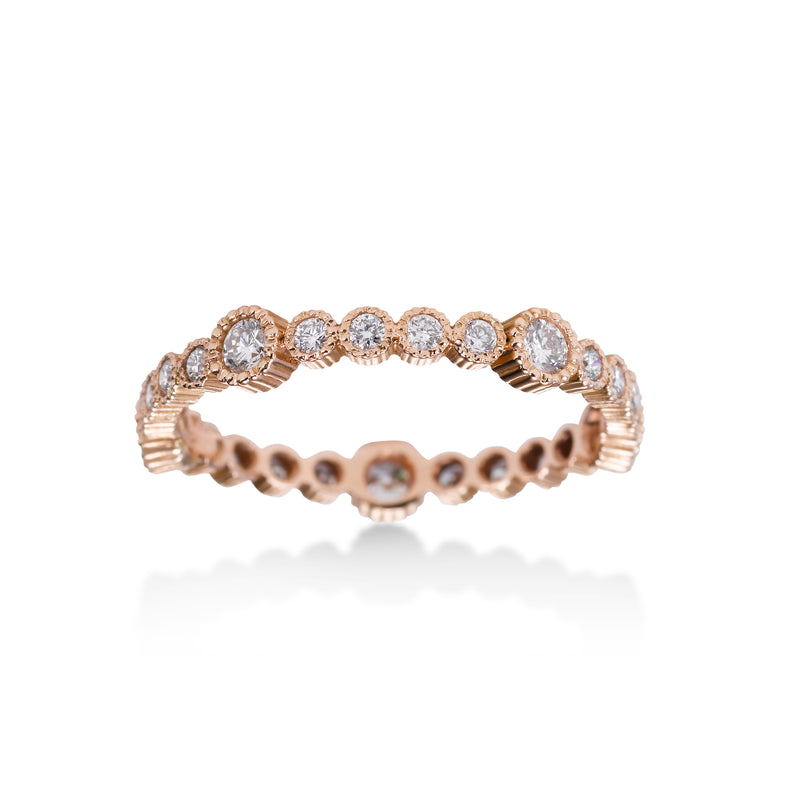 Bezel Set Diamond Eternity Band, 14K Rose Gold