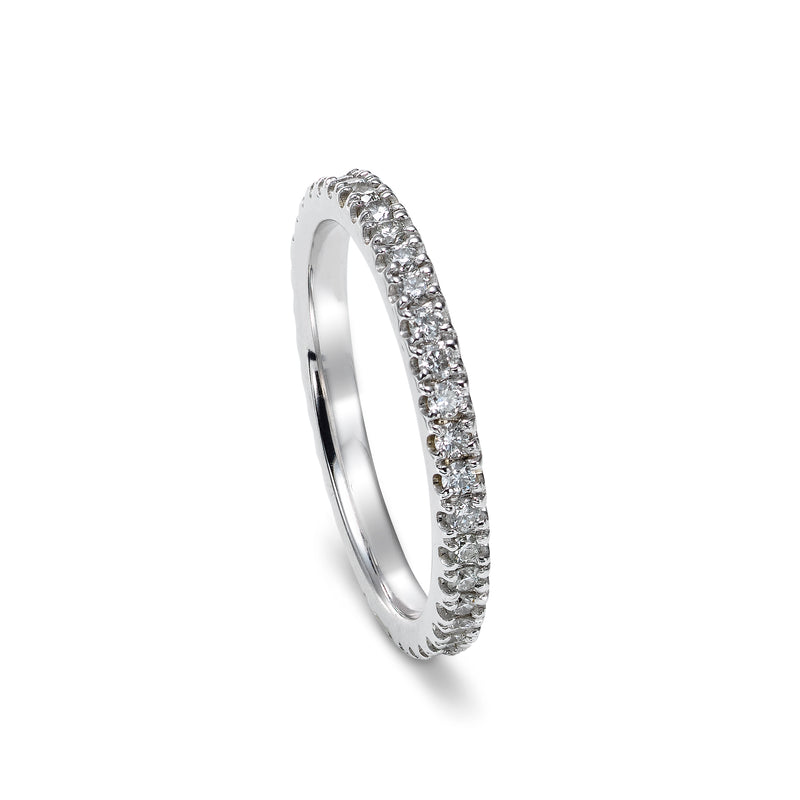 Prong Set Diamond Eternity Band, 14K White Gold