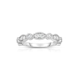 Diamond Vintage Design Band, .49 Carat Total, 14K White Gold