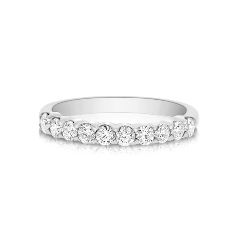 Halfway Diamond Band, .60 Carat Total, 14K White Gold