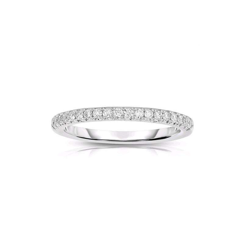 Halfway Around Shared Prong Diamond Band, 14K White Gold