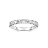 Halfway Princess Cut Diamond Band, 14K White Gold