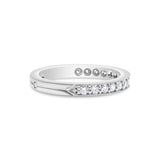 Shared Prong Milgrain Edging Diamond Eternity Band, 14K White Gold