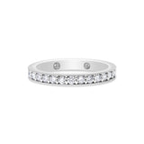 Shared Prong Milgrain Edging Diamond Eternity Band, 14K White Gold