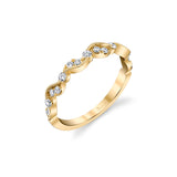 Hopscotch Design Diamond Band by Sylvie, 14K Yellow Gold
