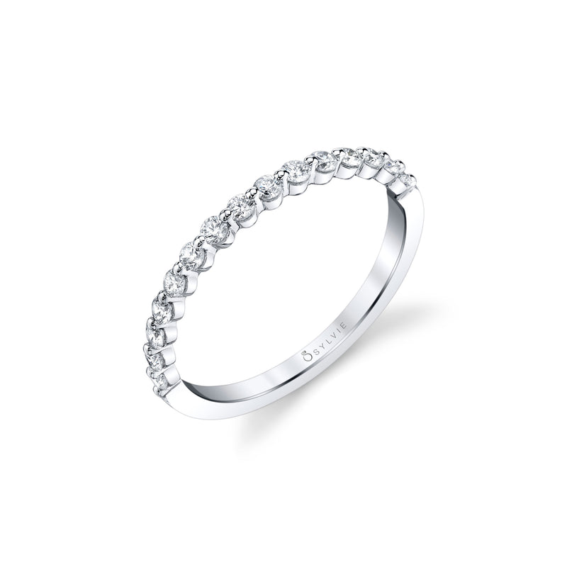 Mutual Prong Diamond Band by Sylvie, 14K White Gold