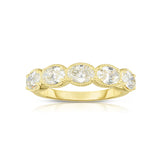 Five Stone Oval Diamond Band, 14K Yellow Gold