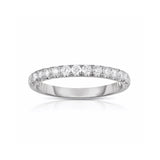 Shared Prong Halfway Diamond Band, .48 Carat, 14K White Gold