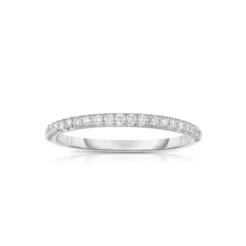 Shared Prong Halfway Diamond Band, .21 Carat, 14K White Gold
