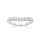 Curved Halfway Diamond Band, .48 Carat, 14K White Gold