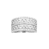 Open Floating Diamond Design Band, 14K White Gold