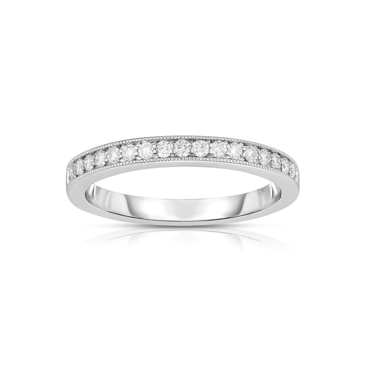 Halfway Around Diamond Band, .49 Carat, 14K White Gold