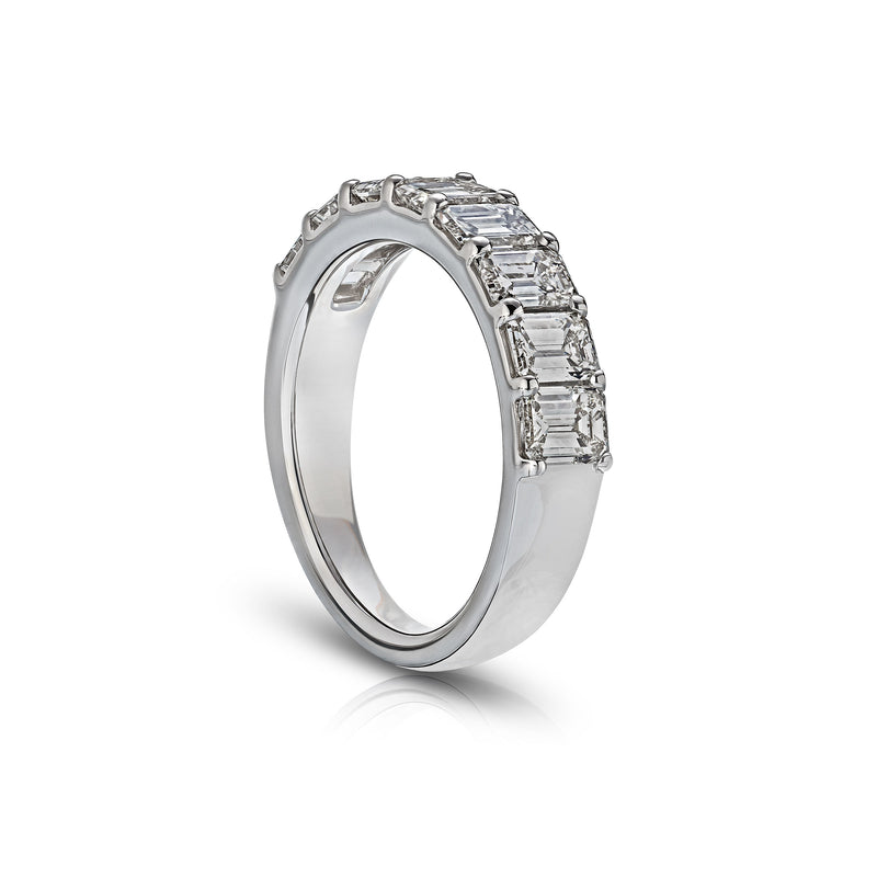 Emerald Cut Diamond Band, 1.20 Carats, Platinum