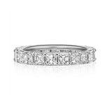 Ascher Cut Diamond Eternity Band, 4 Carats, Platinum