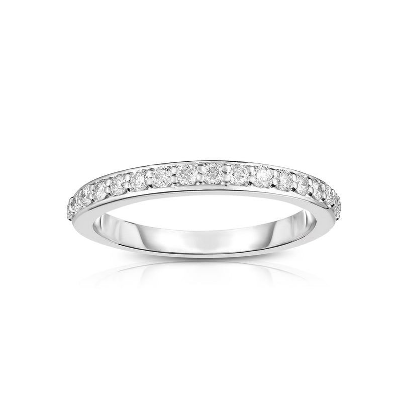 Halfway Around Diamond Band, .30 Carat, 14K White Gold