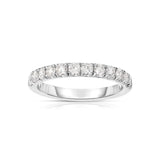 Four Prong Halfway Diamond Band, .67 Carat, 14K White Gold