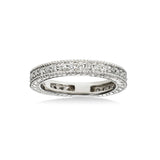 Platinum Diamond Band with Milgrain Edges, Size 6