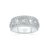 Wide Halfway Around Diamond Band, 1.68 Carats, 14K White Gold