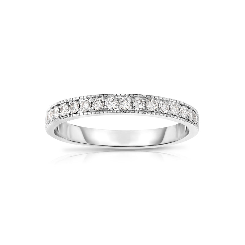 Halfway Around Diamond Band, .24 Carat, 14K White Gold
