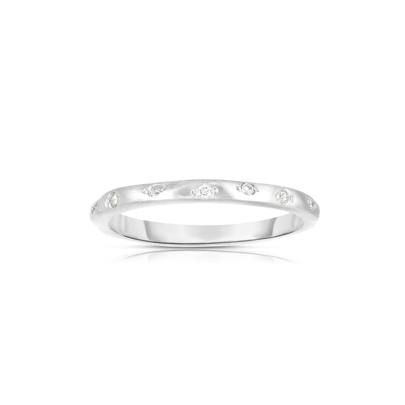 Handwrought Diamond Band, 14K White Gold