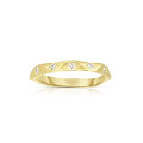 Handwrought Diamond Band, 14K Yellow Gold
