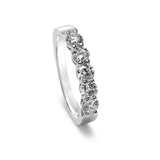 Five Stone Shared Prong Diamond Band, .75 Carat Total, 14K White Gold