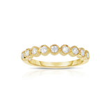Bezel Set Diamond Band, 14K Yellow Gold