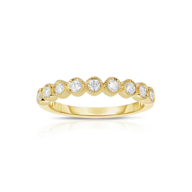 Bezel Set Diamond Band, 14K Yellow Gold