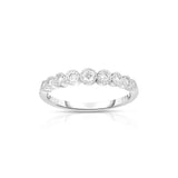 Bezel Set Diamond Band, 14K White Gold