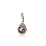Tahitian Cultured Pearl Enhancer Pendant, 14K White Gold