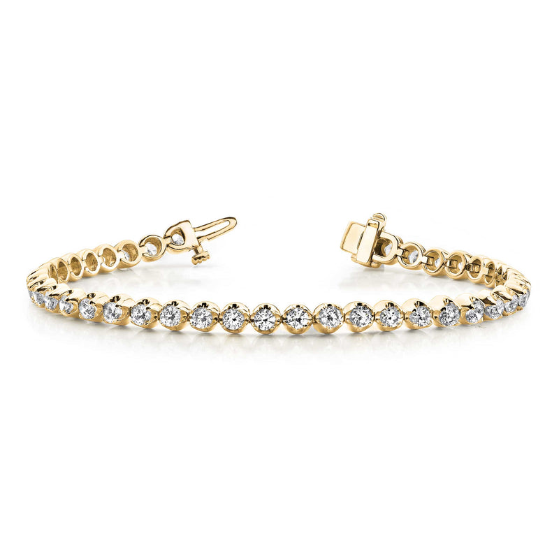 Estate Diamond Tennis Bracelet, 5 Carats, 14K Yellow Gold