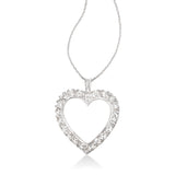 Pre-Owned Diamond Heart Pendant, .75 Carat, 14K White Gold