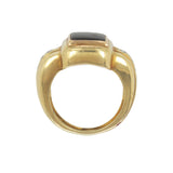 Pre-Owned Black Onyx and Diamond Ring, 14K Yellow Gold