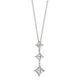 Pre-Owned Graduating Diamond Drop Pendant, 18K White Gold