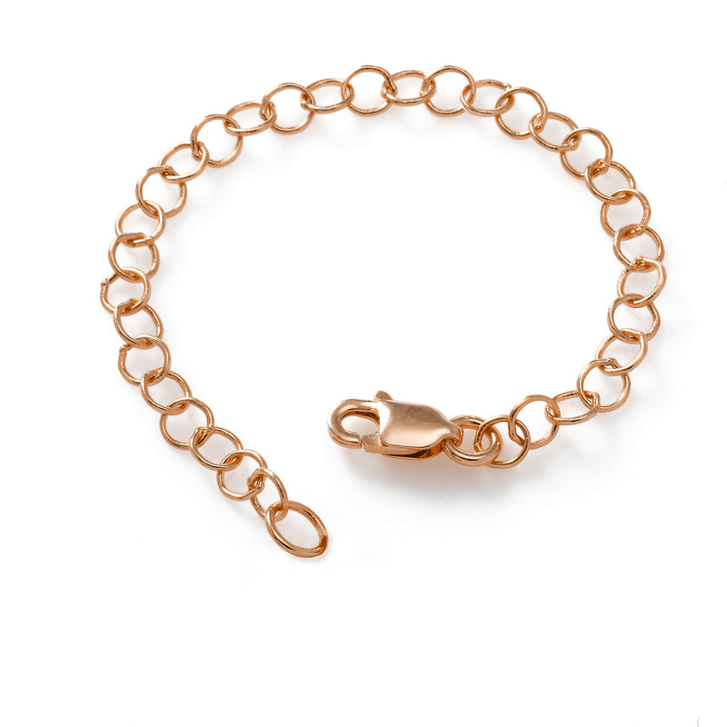 Chain Extender, 3 Inches Adjustable, Sterling Silver with Rose Gold Plating