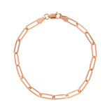 Elongated Link Chain Flexible Bracelet, 14K Rose Gold
