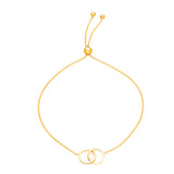 Interlocking Circles Bolo Bracelet, 14K Yellow Gold