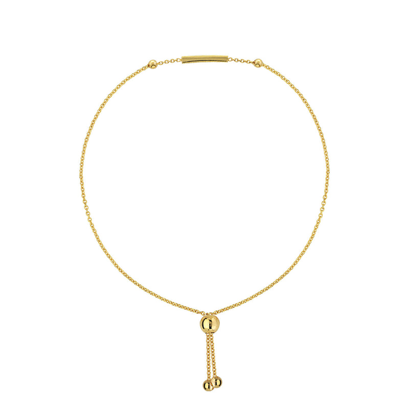 Polished Bar Bolo Bracelet, 14K Yellow Gold