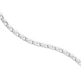 Matte Heart Shaped Gold Link Bracelet, 14K White Gold
