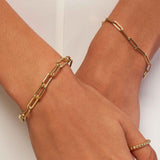 Paperclip Chain Bracelet, 7.5 Inches, 14K Yellow Gold
